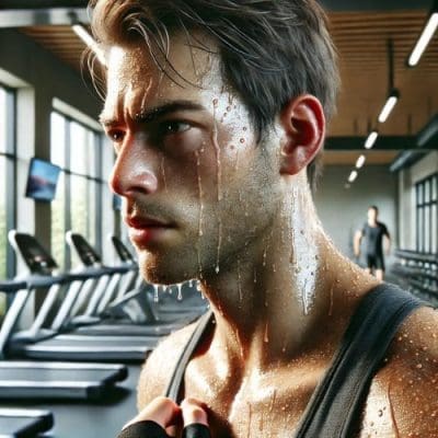 Sweating in the gym